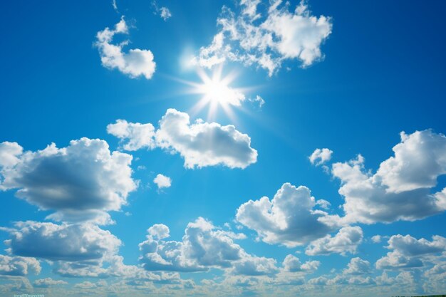 鮮やかな太陽の壁紙 晴れた日の青い空の背景
