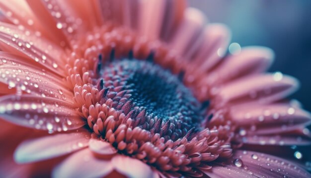 Photo vibrant sunflower blossom wet with dew a gift of love generated by artificial intelligence