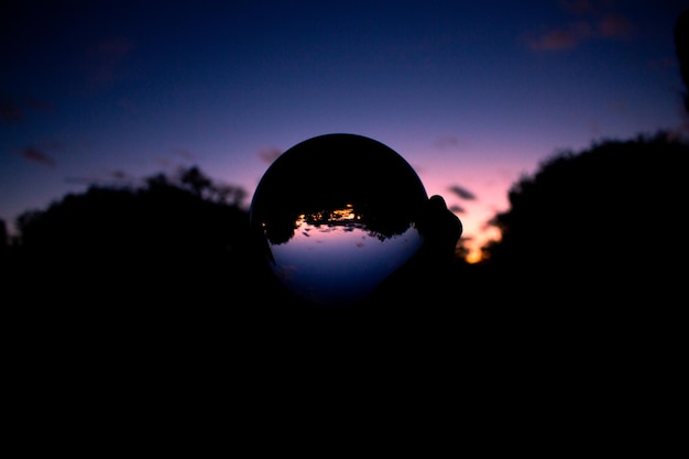 Vibrant Sunrise through a Lensball