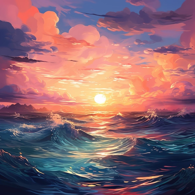 vibrant sunset background