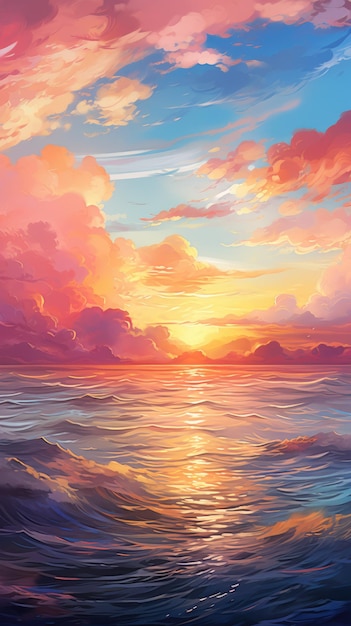 vibrant sunset background