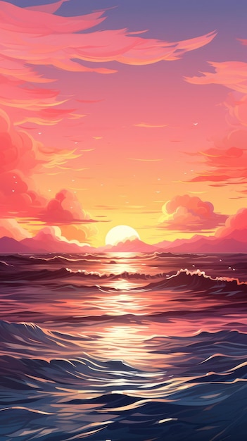 vibrant sunset background