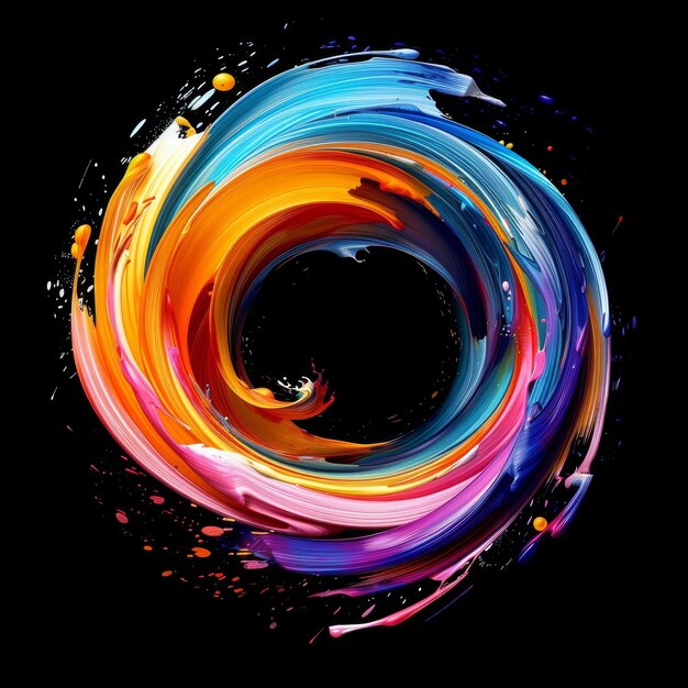 Photo vibrant swirl of colors in abstract design