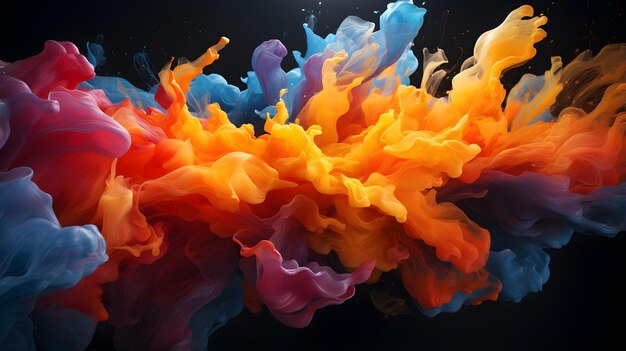 Vibrant swirling paint mixture