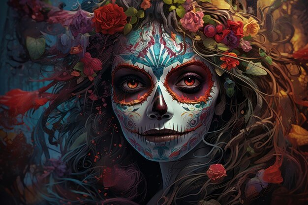 Vibrant symbols of mexican day of dead concept generative ai