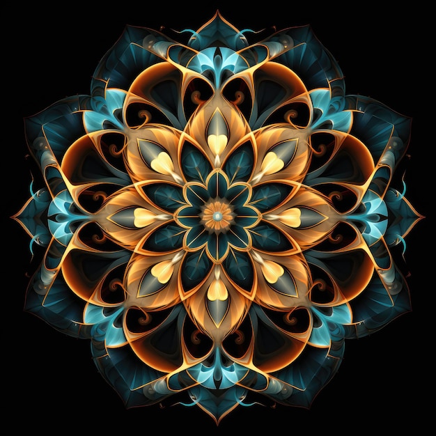 화려한 대칭성 프랙탈 기하학적 패턴의 칼레도스코프를 탐구하는 것