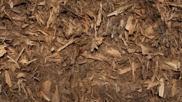 Photo vibrant and textured shredded wood mulch stock photo