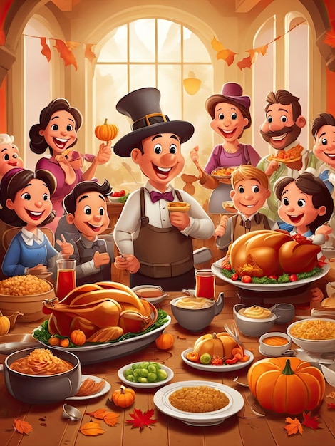 Vibrant ThanksgivingThematic Vector Art Illustraties