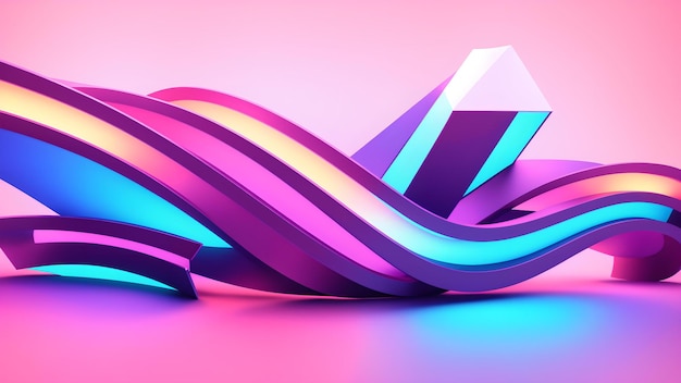 A vibrant and threedimensional object against a pink backdrop