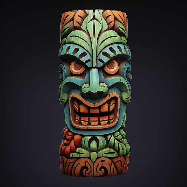 Premium AI Image | Vibrant Tiki Idol A Colorful Tribute