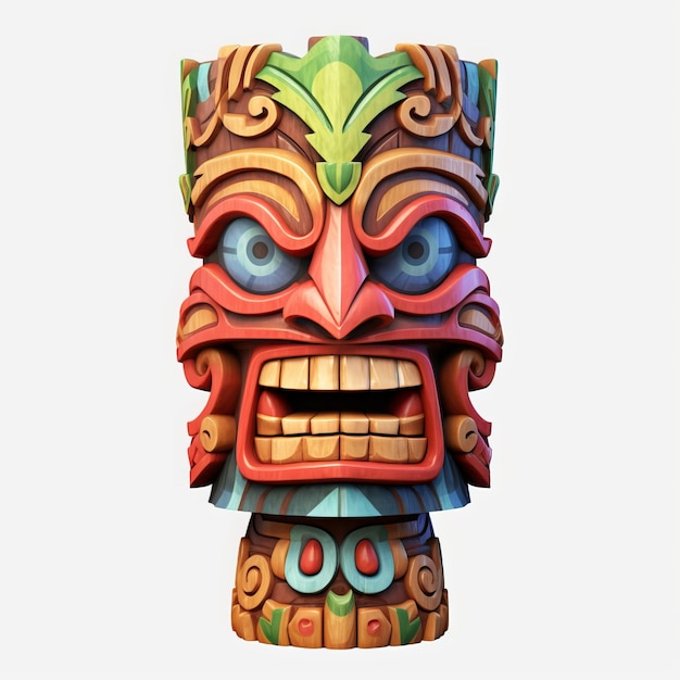 Vibrant tiki idol un tributo colorato