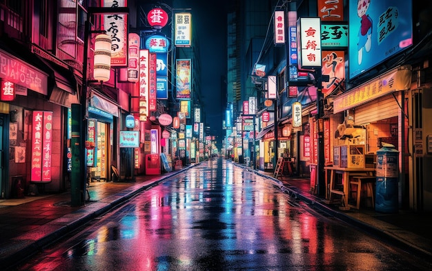 Vibrant tokyo street