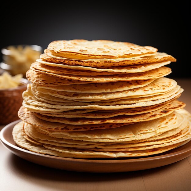 Vibrant Tortillas on Pristine White Background