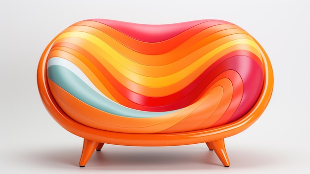 Vibrant and Trendy 3D Colorful Designed Modern Sofa for Contemporary Interiors