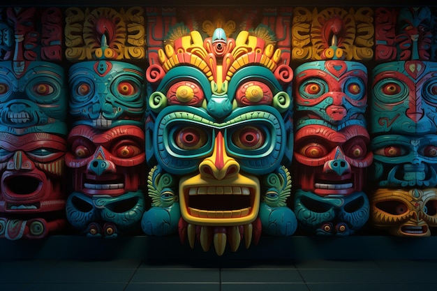 Vibrant tribal masks and totems creating an immers 00747 02