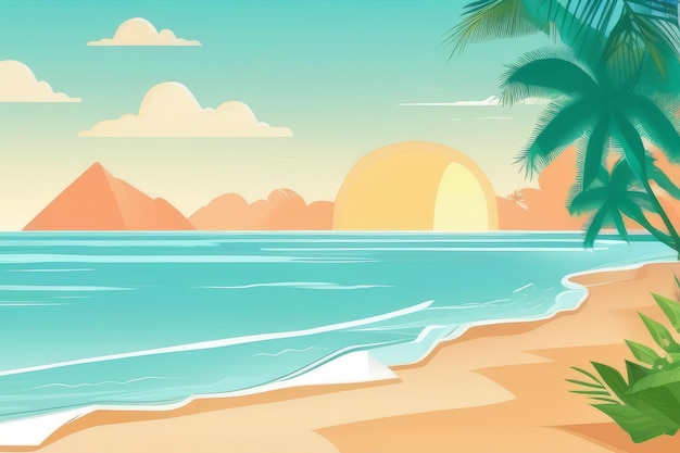 Vibrant Tropical Summer Holiday Background