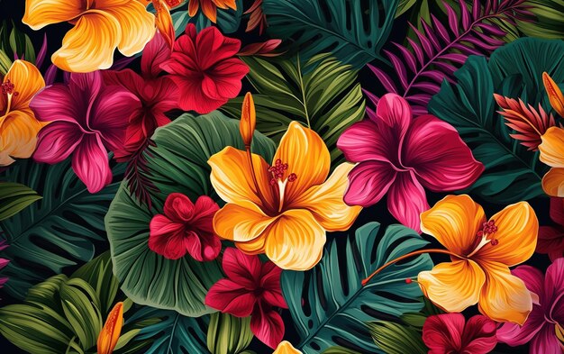 Vibrant Tropics Leaves and Flower Wonderland Tropical Breeze Leaves and Flower Medley