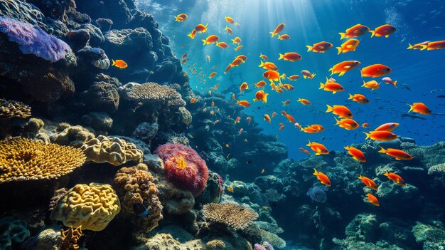 Vibrant Underwater Coral Reef Scene