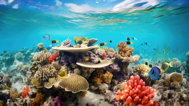 シュノーケラーが息を止める脳のサンゴと一緒にダイビングするとき 活気のある水中世界 海のサンゴ礁の生態系の美しさにダイビング