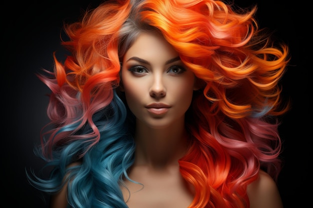 Vibrant and unique hair color design Generative AI