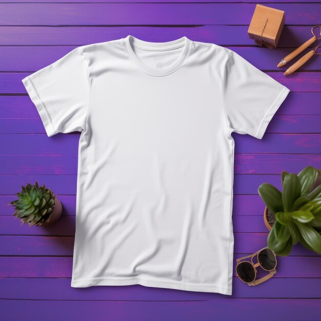 Vibrant unisex bella canvas 3001 tee shirt flaunting its notag design on a solid purple background