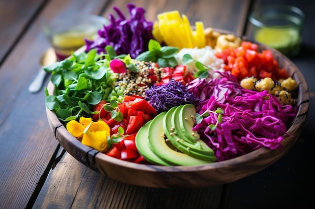 Photo vibrant vegan buddha bowl ar c