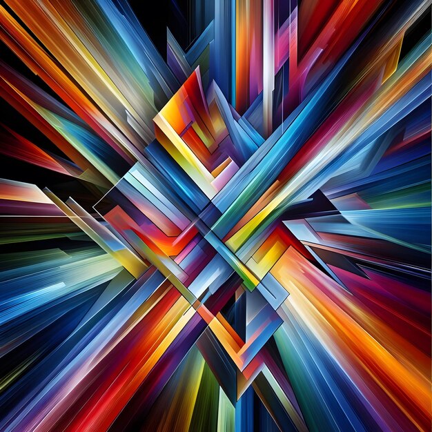 Vibrant Vertex abstracte kleurrijke vormen die draaien en convergeren in een stralende weergave