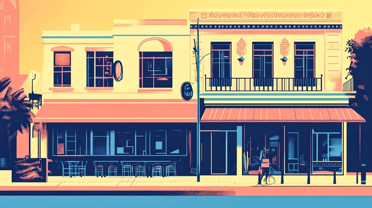 Photo vibrant vintage cultural scene with minimalist aesthetic and copy space