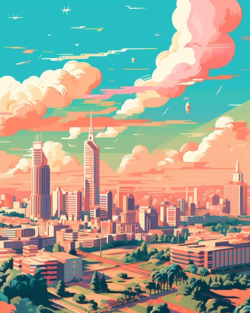 Vibrant Vistas Een heerlijke verzameling platte illustraties