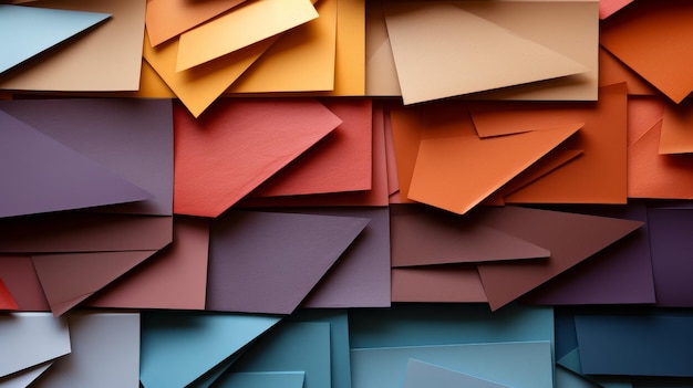 Vibrant Wall Covered in Multicolored Papers