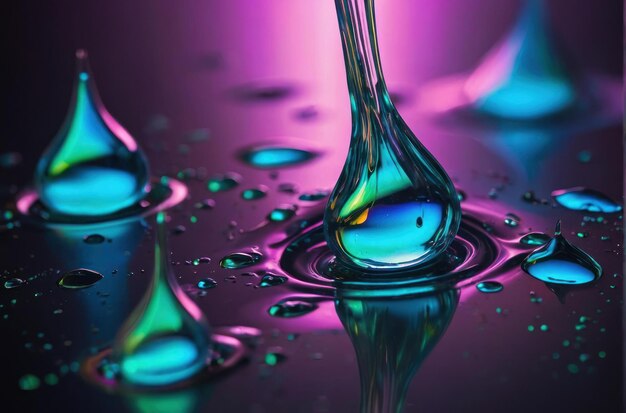 Photo vibrant water drop collision