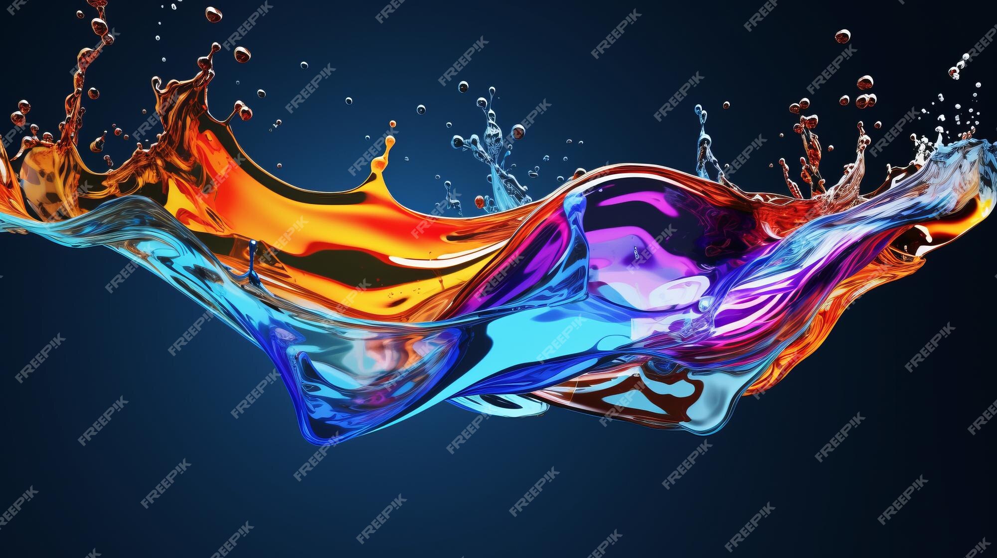 Premium AI Image | A vibrant water wave on a serene blue backdrop
