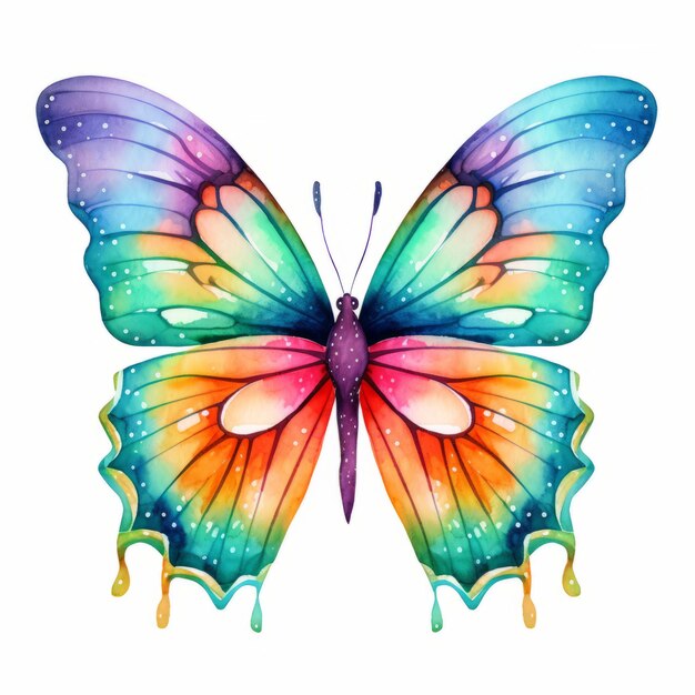 Vibrant Watercolor Butterfly Clipart A Delightfully Detailed Illustration