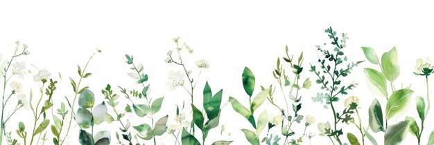 Photo vibrant watercolor herb illustration for spring decor generative ai