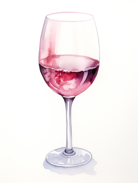 Photo vibrant watercolor illustration of a glass of wine