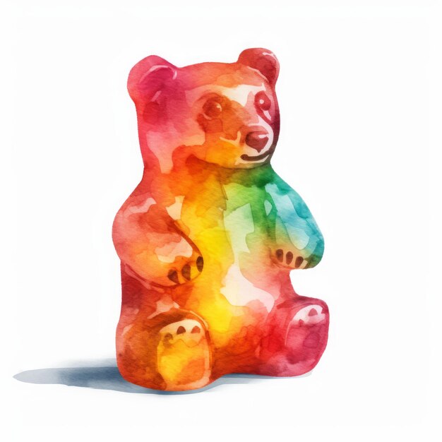 Colored Cartoon Gummy Bear on a White Background Stock Vector