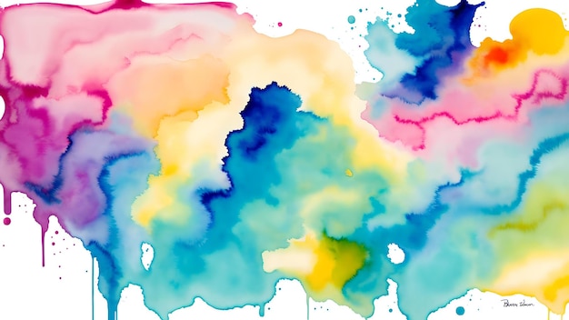 A vibrant watercolor painting on a clean white canvas