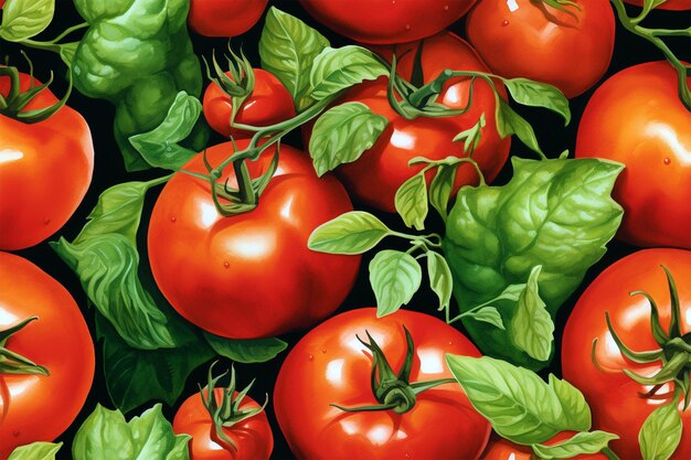 A vibrant watercolor painting of tomatoes generated by AI