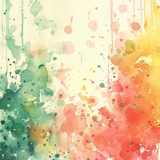 Vibrant Watercolor Painting on White Background