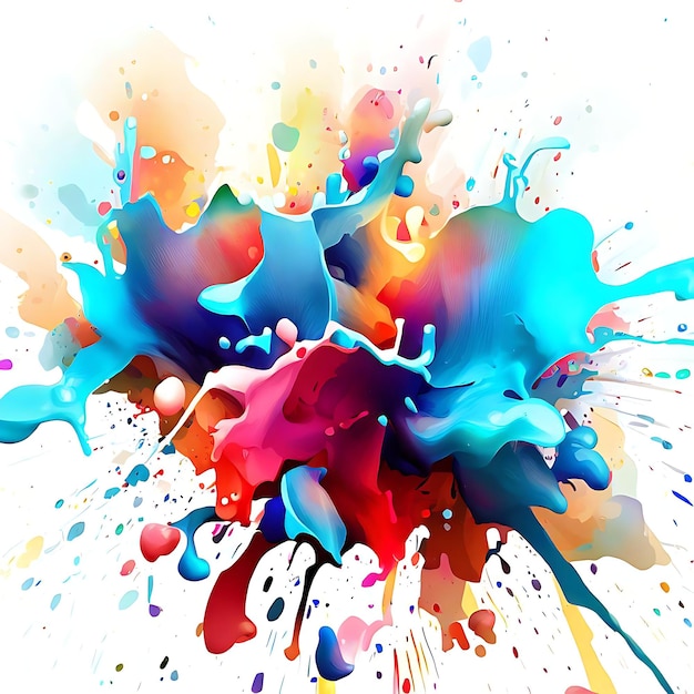 Foto spruzzi vibranti dell'acquerello con multicolori e arcobaleno su sfondo bianco download freepik