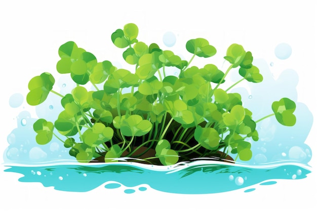 Vibrant Watercress Clipart Een verfrissende sprankeling van het groen van de natuur