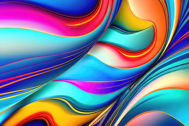 Vibrant Wave Art Abstract Watercolor Splash with Creative Flow