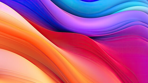 Photo vibrant waves of color in abstract art generative ai