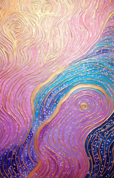 Vibrant Waves Textured Painting