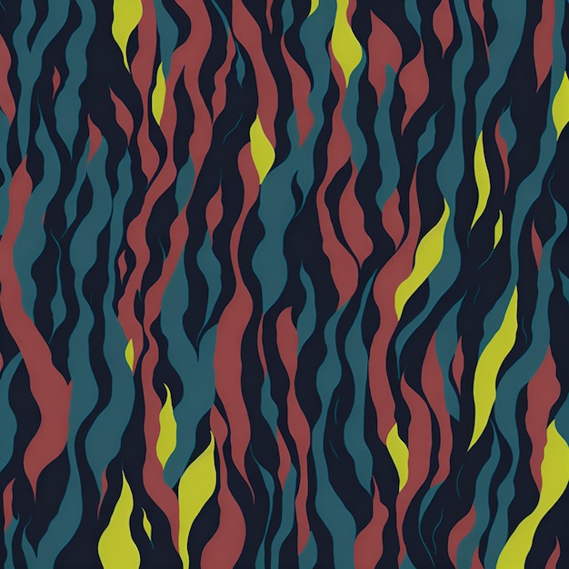 A vibrant wavy line pattern on a black backdrop