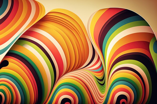 A vibrant wavy striped backdrop and design