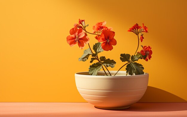 Vibrant white bowl on a yellow background