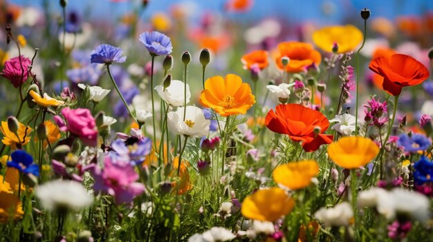 vibrant wildflower meadow showcases beauty in nature