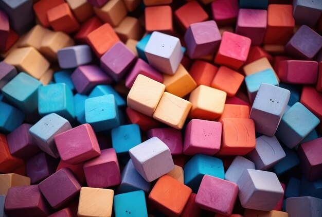 Vibrant Wooden Blocks in Assorted Colors