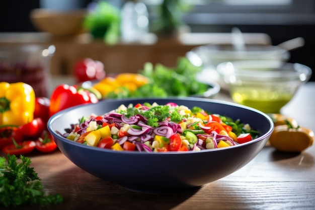 The Vibrant World of Nutritious Fresh Vegetables A Young Blonde Woman Cooking to Promote Healthy Ea